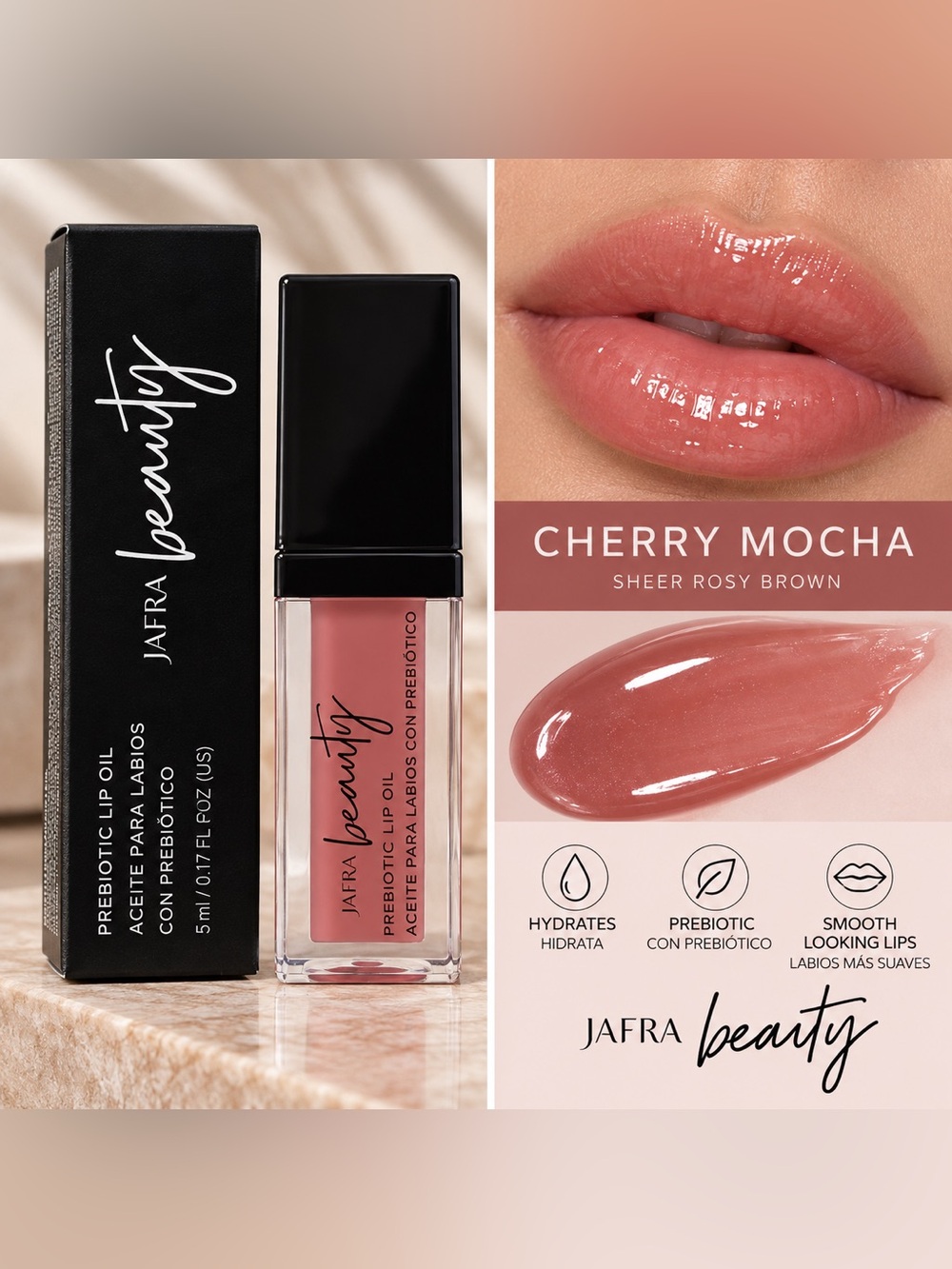 JAFRA Peautiful Prebiotic Lip Oil – cherry mocha